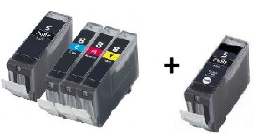 
	Canon 2 x PGI-5 &amp; 1 x CLI-8 CMY Compatible Cartridges Set of 5 (WITH CHIPS) (2 x Black 1 x Cyan/Magenta/Yellow)
